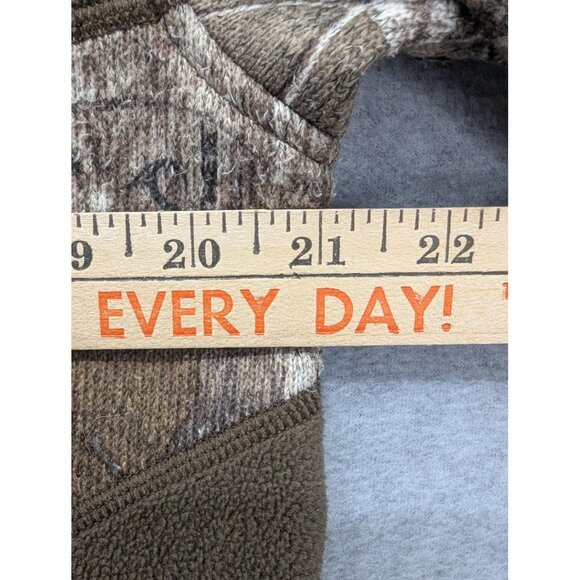 Scent Blocker Fleece Pullover Mens Medium Camo Quarter Zip Hunting S3 Green - Picture 7 of 12